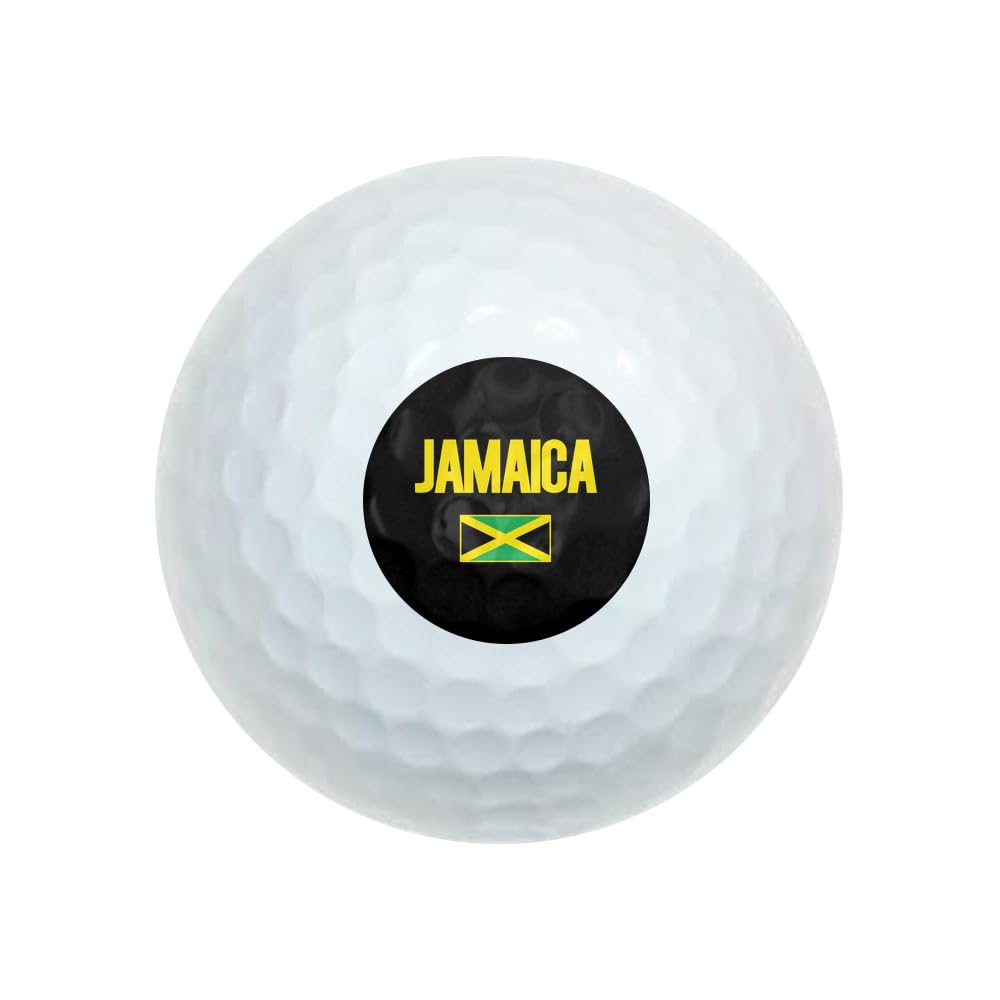 GRAPHICS & MORE Jamaica Flag Wilson Golf Balls 12 Pack, Regulation Size Full Color Premium Golf Balls