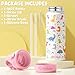 Fimibuke Kids Insulated Water Bottle, 18oz BPA FREE 18/8 Stainless Steel Kids Cup with Straw Travel Tumbler Double Wall Vacuum Leak Proof Toddler Water Bottle for School Boys Girls(1 Pack, Rainbow)