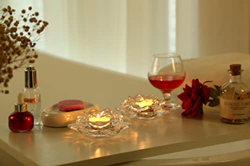 Goldeal 8PCS 8 Pcs Lotus Candle Holders, Tealight Tea Light Candle Holders, Votive Candle Holders Bulk, Clear Glass Candle Holder thumb #3