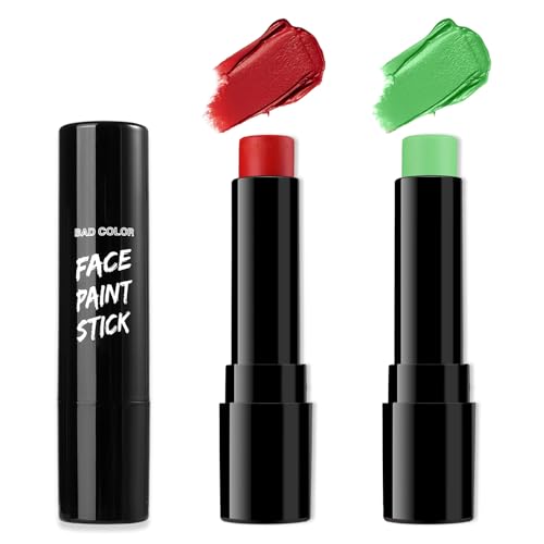 Image of BADCOLOR Portugal Red Green Face Body Paint Stick Set, Oil Based Sports Fan Makeup Stick, Waterproof Sweatproof Face Paint for Football, Rugby, Softball, Baseball, Lacrosse, Sports Accessories