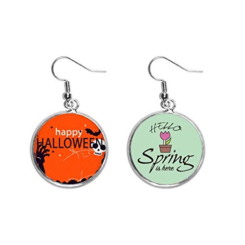 Pendientes de Halloween ligeros con fantasmas colgantes rojos de resina para primavera