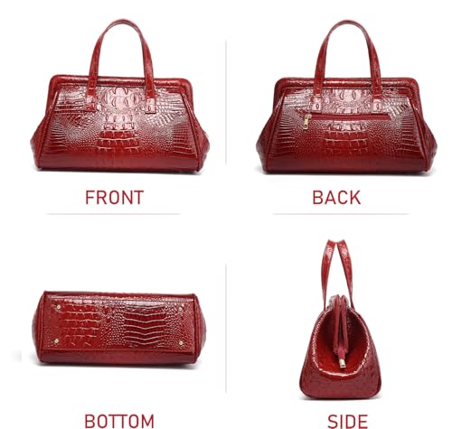 Image of Makcr Joacbv Women Fashion Crocodile Print Handbag Shoulder Satchel Top Handle Crossbody Bag