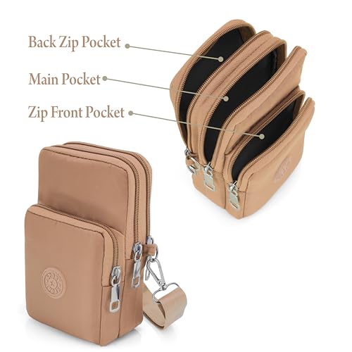 Image of JI Crossbody Phone Bag for Women Mini Wallet Bags with Adjustable Shoulder Strap Wallet Clutch Bag for Girls Zipper Phone Pouch Handbag