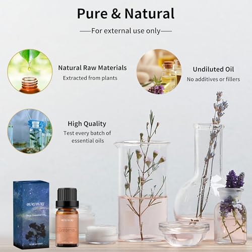 Image of BURIBURI Gardenia Essential Oil, 100% Pure Gardenia Fragrance Oil, Fragrance Oil Essential Oils 10ML for Soap Candle Making