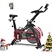 Decorcn Exercise Bike for Home Use with APP, Magnetic Resistance Spin Bike with Large Tablet Holder & Comfortable Seat, Upgraded LCD Monitor for Quiet Home Cardio Workout, Max 330LBS Capacity