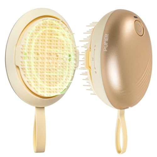 Electric Scalp Massager – Rechargeable Head Massager with Anion Technology, Portable Anti-Frizz Scalp Tool, Scalp Massager Gift for Men & Women(Gold)