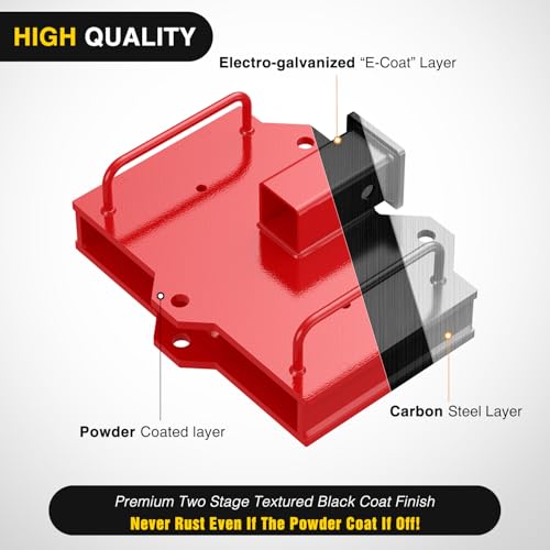 Image of Nilight Forklift Trailer Hitch Attachment Fits 2 Inch Receiver 6500 LBS Capacity Clamp on Dual Pallet Forks Forklift Tow Hitch Attachment Universal Forklift Ball Hitch Mount Trailer Towing Adapter