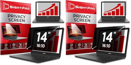 Image of SightPro 14 Inch 16:10 Laptop Privacy Screen Filter - Computer Monitor Privacy Shield and Anti-Glare Protector (Pack of 2)