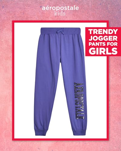 AEROPOSTALE Girls Sweatpants - Soft Fleece Joggers with Drawstring Waist and Pockets - Casual Athletic Pants for Girls (4-16)2