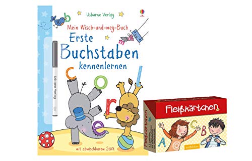 Preisvergleich Produktbild Mein Wisch-und-Weg-Buch: Erste Buchstaben kennenlernen: mit abwischbarem Stift (Taschenbuch) + Fleißkärtchen, Beschäftigungsbuch ab 4 Jahren