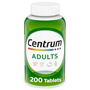 Centrum Adult Multivitamin/Multimineral Supplement with Antioxidants, Zinc, Vitamin D3 and B Vitamins, Gluten Free, Non-GMO Ingredients – 200 Count