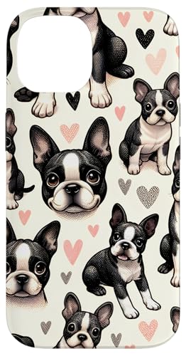 Beautiful Dogs Pattern Boston Terrier Case for iPhone 14