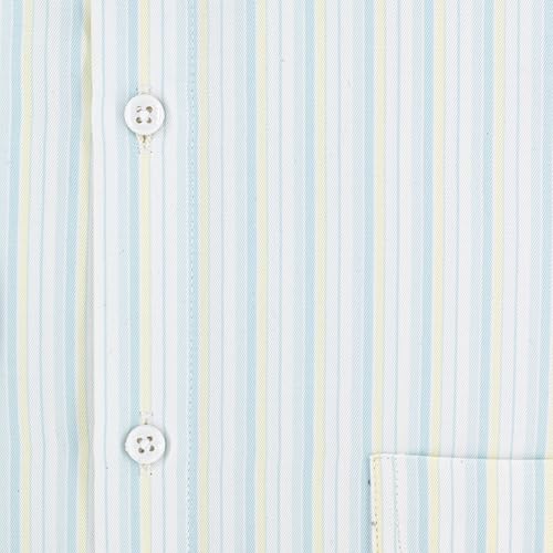 Image of 7-DAYS Men's Premium Striped Formal Shirt - Cotton Rich, Regular Fit, Full Sleeve, with Pocket, Wrinkle Resistant - Stylish Office & Everyday Wear.