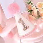 Pink First Birthday Party Crown for Baby Girls - Blush 1st Birthday Hat - Image 5