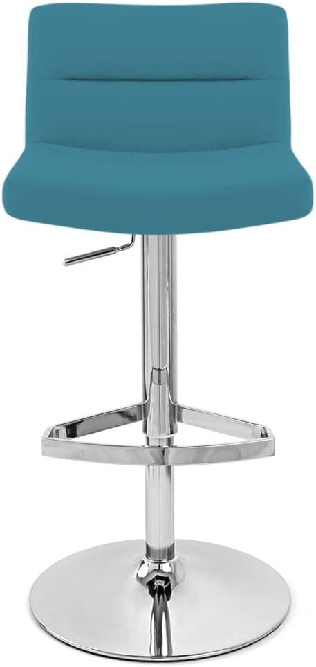 Zuri Furniture Light Blue Lattice Adjustable Height Swivel Armless Bar Stool