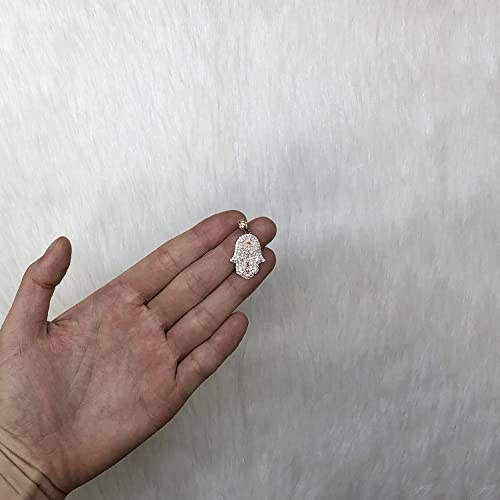 14K Yellow White Rose Gold 4Ct Created Diamond Hamsa Evil Eye Pendant 1.1?, Rose Gold #TOP2