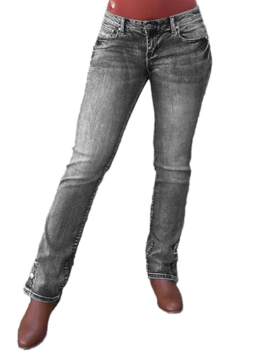 Flamingals Butt Lifting Bootcut Jeans Stretchy Casual Fall Winter Trendy Flare Leg Jeans for Women