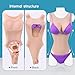 Vnmcry Crossdresser Female Bodysuit Swimming Suit Style Silicone False Breasts Gel Filler Transgender Artificial Fake Vagina (Beige-A cup M size)