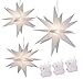 Produktbild Gartenpirat Weihnachtsbeleuchtung außen/innen  Weihnachtsdeko Beleuchtung  Set aus 3 Faltsternen mit Batteriefach und Timer  Ø 25/25/35 cm  Weiß  Für eine magische Weihnachtszeit