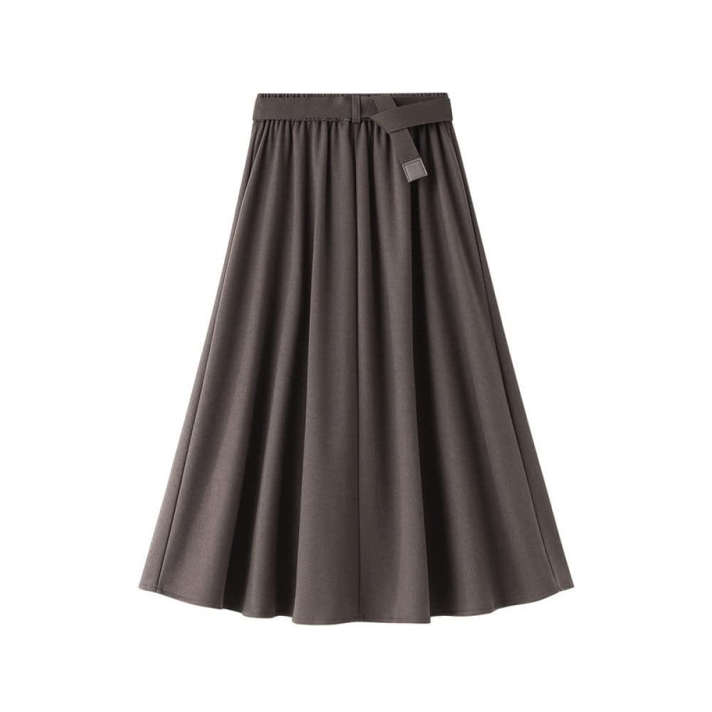 Gonne Invernali da Donna, Gonne da Donna Midi Design Cintura Vintage Gonne Invernali Nere Gonna Spessa A Vita Alta Gonne in Maglia Gonne A Pieghe da Donna Gonna(Coffee)