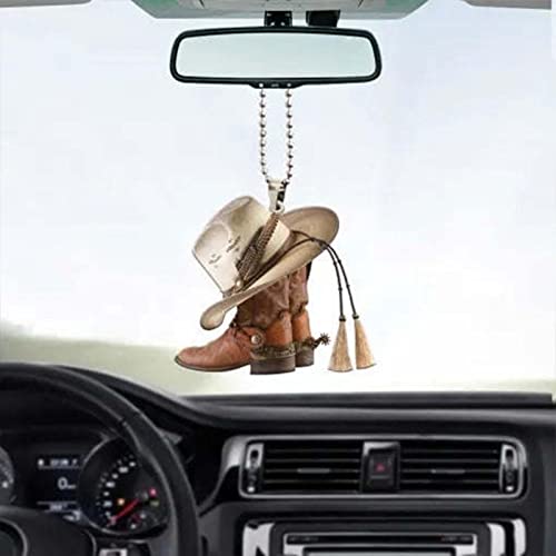 Chapéu de vaqueiro e ornamento do carro das botas, Botas de vaqueiro enfeites de natal, Acessórios d