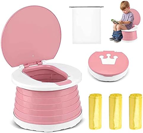 portable potty，foldable potty seat for toddler travel，Toddlers Training Toilet Seat Emergency Toilet,portable potty for toddler travel for Car, Camping, Outdoor, indoor