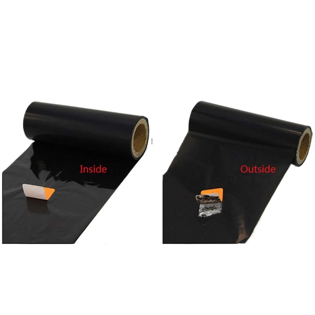 Nastro Termico Trasferimento Cera Nero 60mm Larghezza 300m Lunghezza Nucleo 25mm Confezione da 2 Per Stampante Etichette Codice a Barre