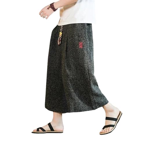 Kimono japonais homme en lin respirant avec son pantalon ample à jambes larges