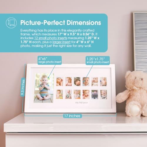 Pearhead My First Year Photo Moments, Baby's First Twelve Months Photo Collage and Gender Neutral Keepsake, Ideal for Baby Shower, New Mom Gift and Nursery Decor, 13 Photo Inserts, White by Pearhead - Image 2