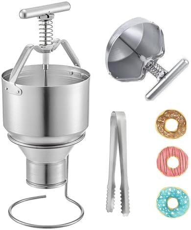 Manual Donut Making Machine with Adjustable Gear Width and Stainless Steel Dispenser for Even Shaping