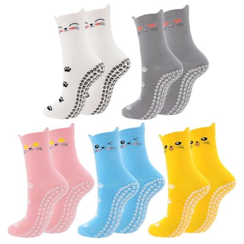 Scenicamp Cat Paw Pilates Socks for Women, Non-Slip Grip