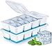 JRISBO Große Eiswürfelform aus Silikon BPA-frei, 4.5cm XL Eiswürfelbehälter mit Deckel Sicher LFGB Zertifiziert, 2 Pack Stapelbar 70ml Eiswürfelformen Groß Whisky Ice Cube Tray