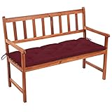 FUDUGEHMIOFWFJJ giardino esterno,sedie plastica,tavolino e sedie da esterno,Panca da Giardino con Cuscino 120 cm in Massello di AcaciaSuitable for gardens, courtyards