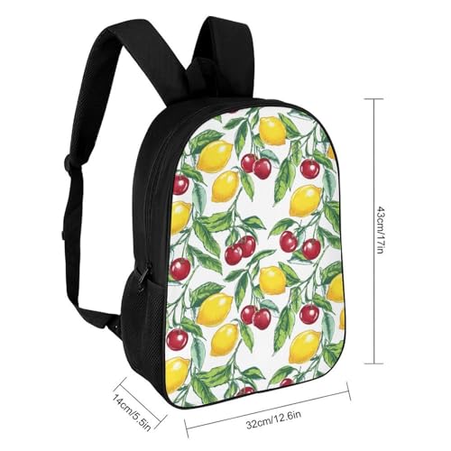 Cherry and Lemon 17 Inch Backpack Classic Travel Daypack with Adjustable Shoulder Straps for Men Women2