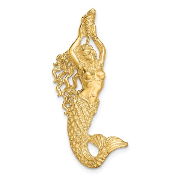 IceCarats 14K Solid Yellow Gold Mermaid Floating Chain Slide Pendant Necklace Charm3