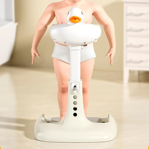 Image of Adjustable Height Baby Shower Stand with Anti-Slip Base, Portable Foldable Bath Stand for Infant Safety, Toddler Standing Bath Support for Shower & Tub for Infants 8-36 Months