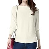 [Velaci] ニット トップス レディース 秋冬 【小顔マジック!】【重ね着自在・ゆったり細見え・着回し万能】 セーター 着痩せ 高伸縮性 ふんわり 柔らかい ゆったり 体型カバー 小顔効果 長袖 カジュアル フェミニン カットソー おしゃれ 秋 冬 (JP, アルファベット, Free Size, ベージュ)