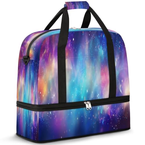 Travel Duffel Bags Star Galaxy Foldable Weekender Bags for Women with Shoes Compartment Waterproof & Tear Resistant Carry on Overnight Luggage Duffel Bag Shoulder Sports Tote Bag,B-997