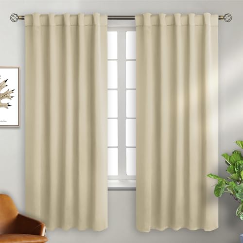 BGment Blackout Curtains 72 Inch Length for Bedroom, 42 x 72 Inch, Beige