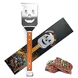 Grillspachtel Edelstahl,7-in-1 Multifunktions Grillwender mit Holzgriff,Praktisches Spachtel Küche für BBQ,Kreatives Grillzubehör Männer