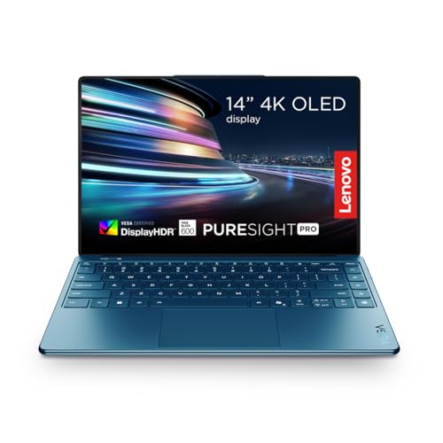 Lenovo Yoga Slim 9i Laptop | Copilot+ PC |14' 4K WQUXGA OLED Touch Display | Intel Core Ultra 7 | 32GB RAM | 1TB SSD | Intel Arc Grafik | Windows 11 Home | QWERTZ | Tidal Teal | 3 Jahre Premium Care