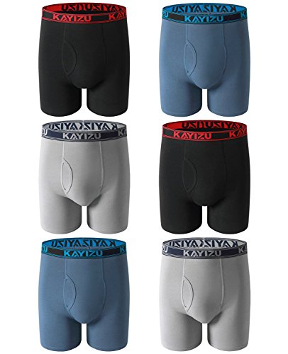 KAYIZU Brand Men's Underwear Ultimate Soft Cotton Boxer Brief (6-Pack)