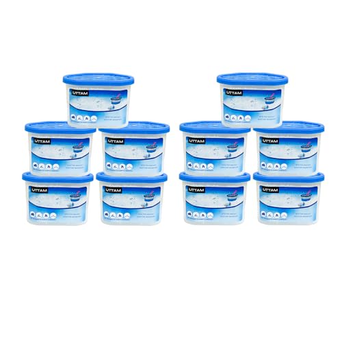 KARAN KING® Dehumidifier Pack of 10 x 500ml Condensation Remover Moisture Absorber Dehumidifiers for Damp, Home, Kitchen, Wardrobe, Bedroom, Caravan, Office, Garage, Bathroom, Basement (Pack of 10)