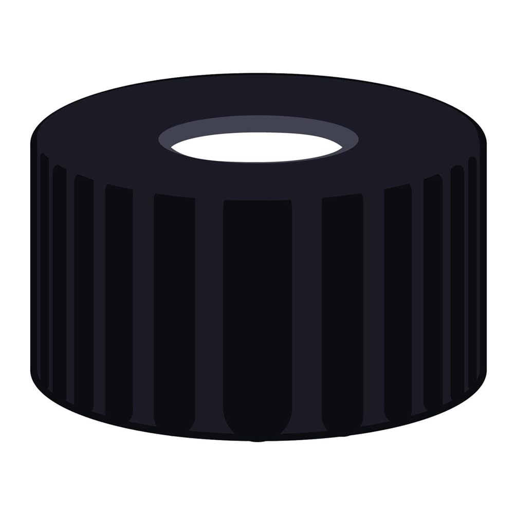 MACHEREY-NAGEL 702036 - Chiusura a vite con foro, N9, polipropilene, nero, silicone/PTFE, W/R, diametro 1,0 mm, confezione da 100 pezzi