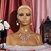 JINGFA Mannequin Head with Shoulders Realistic Manikin Head With Freckles for Display and Styling for Wigs, Jewelry, and Clothing DC410