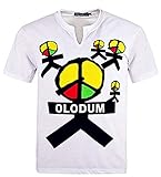 Mens Boys Perfect Cosplay OLODUM Beat It Piano Peace Anti War T- Shirts(White-1,Medium)