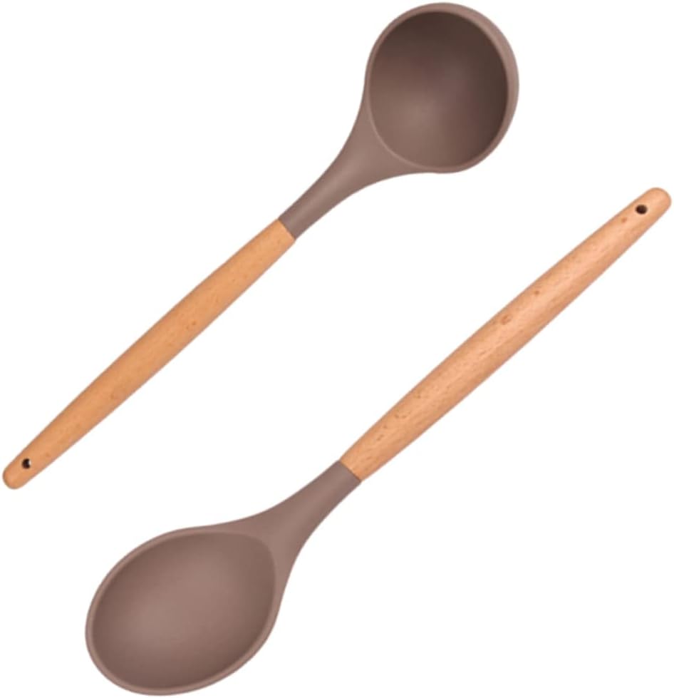 Alipis 2Pcs Silicone Utensils Cooking Set with Wooden Handles Non Stick Kitchen Tools for Easy Cooking for Home Restaurant Hotel Use Heat Resistant Alipis 2Pcs Silicone Utensils Cooking Set with Wooden Handles Non Stick Kitchen Tools for Easy Cooking for Home Restaurant Hotel Use Heat Resistant