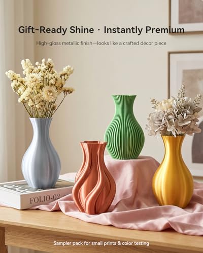 Image of 250g Silk PLA+ Filament 1.75mm Bundle, SUNLU 3D Printer Filament Glossy, Smooth Silky Surface, 250g Spool, 8 Rolls, Gold+Silver+Red+Bronze+Copper+Blue+Pink+Orange