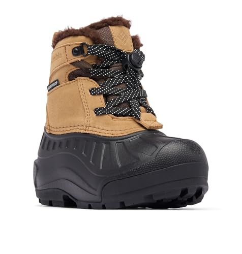 Columbia Unisex Kid's Youth Powderbug Alpine Waterproof Snow Boot, Sahara Black, 39 EU