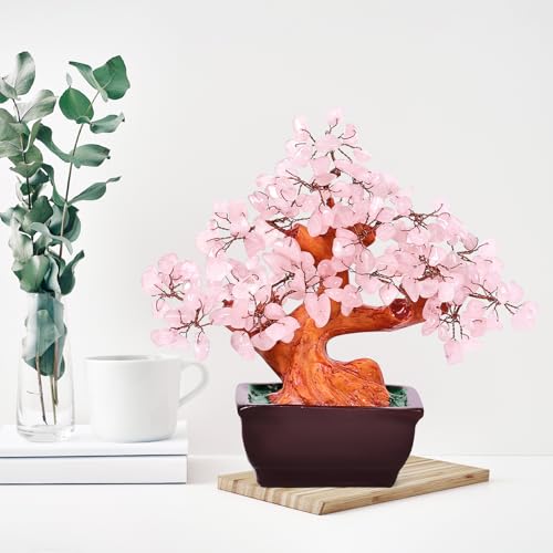 Save 61% on Feng Shui Rose Quartz Crystal Money Tree - Handmade Decor - Image 4